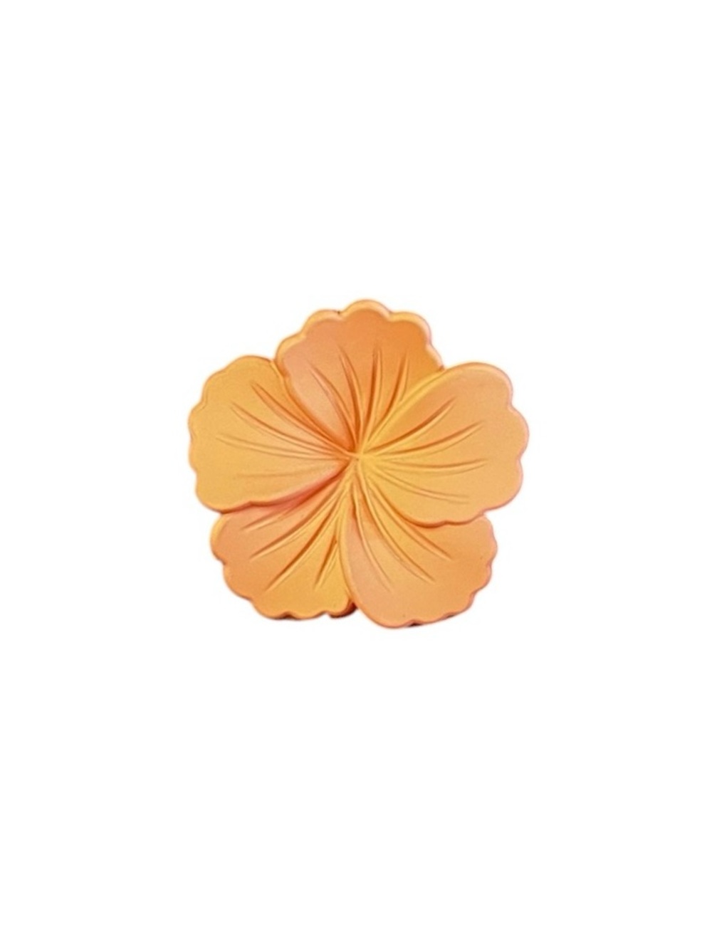 Light Orange Hibiscus Matte Mini Floral Flower Matte 1.5" Lobster Claw Hair Clip